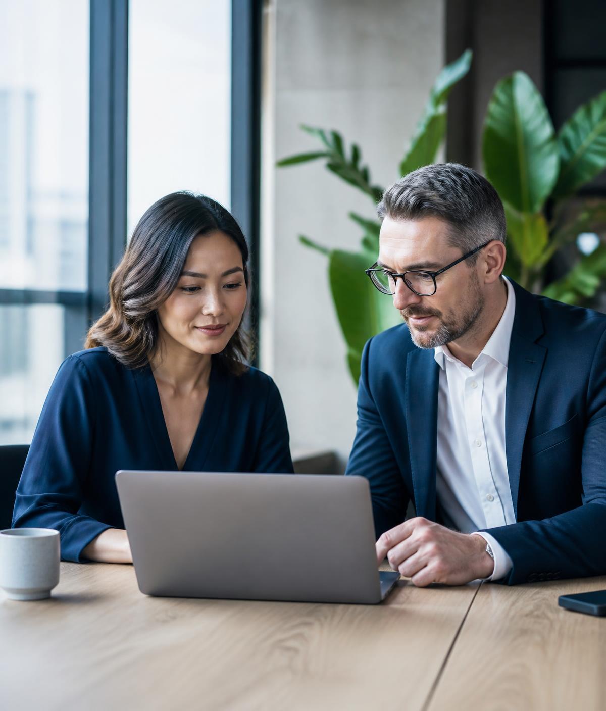 Niodge partners reviewing a client platform